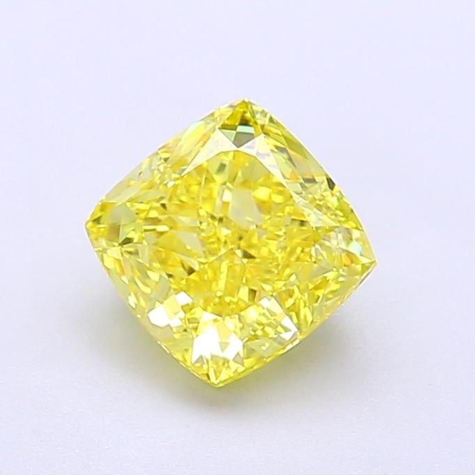 1.32 Ct. Fancy Vivid Yellow Cushion Lab Grown Diamond