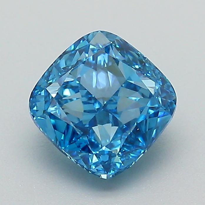 1.48 Ct. Fancy Vivid  Blue Cushion Lab Grown Diamond