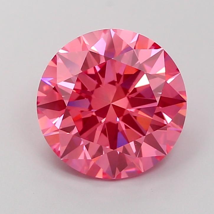 4.02 Ct. Fancy Vivid  Pink Round Lab Grown Diamond