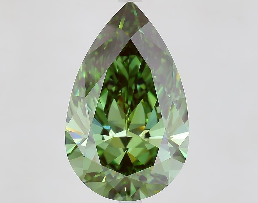 9.01 Ct. Fancy Vivid Green Pear Lab Grown Diamond