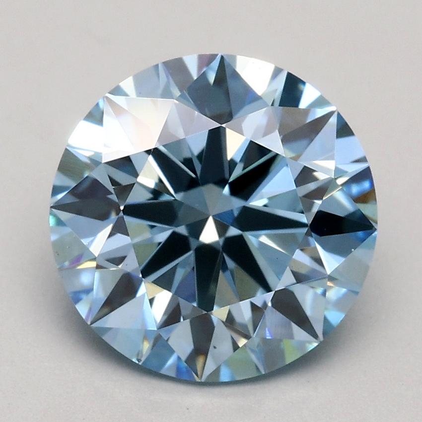 2.01 Ct. Fancy Blue Round Lab Grown Diamond