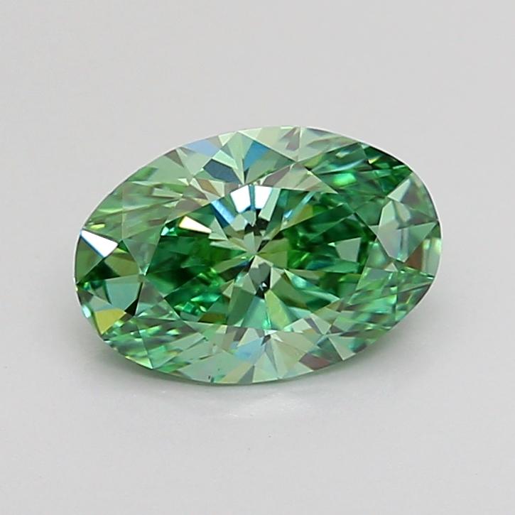 1.25 Ct. Fancy Vivid Green Oval Lab Grown Diamond