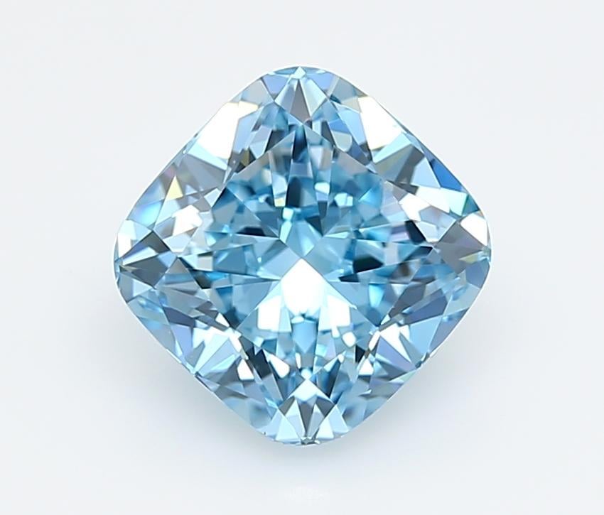 2.55 Ct. Fancy Vivid  Blue Cushion Lab Grown Diamond