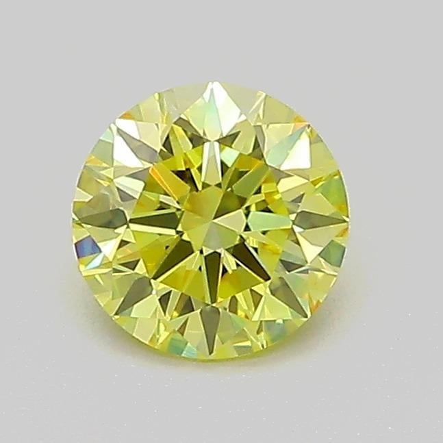 0.73 Ct. Fancy Vivid  Yellow Round Lab Grown Diamond