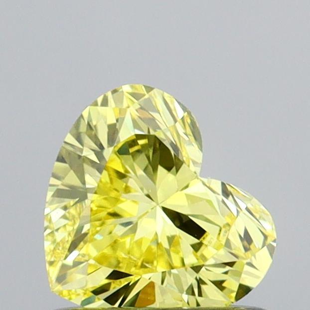 0.62 Ct. Fancy Vivid Yellow Heart Lab Grown Diamond
