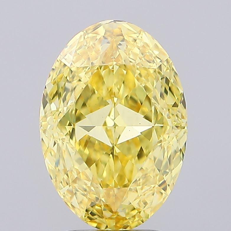 4.56 Ct. Fancy Vivid Yellow Oval Lab Grown Diamond