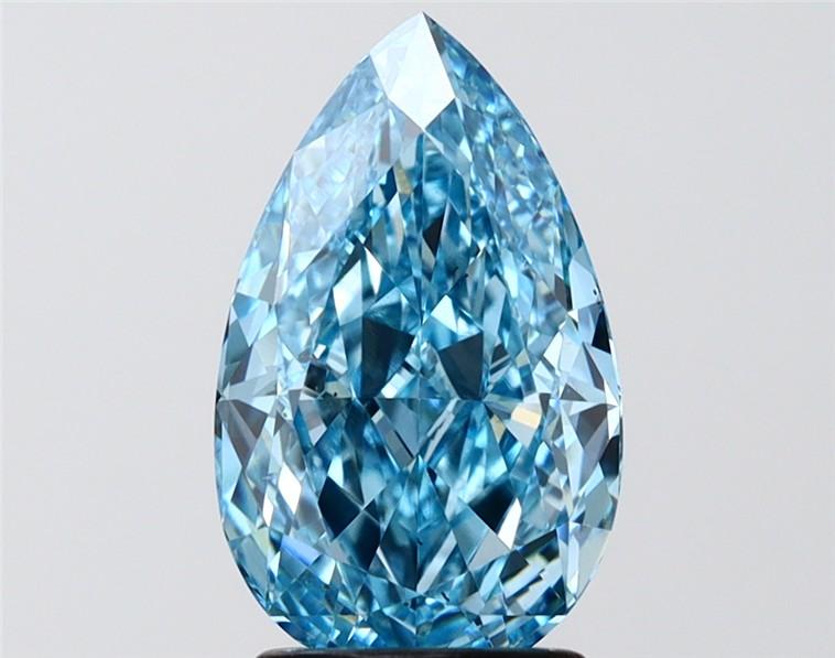 2.57 Ct. Fancy Vivid Blue Pear Lab Grown Diamond