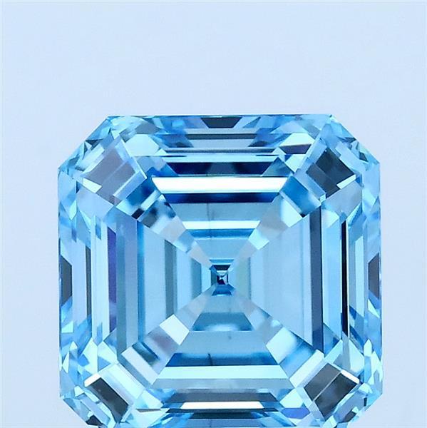 3.08 Ct. Fancy Blue Asscher Lab Grown Diamond