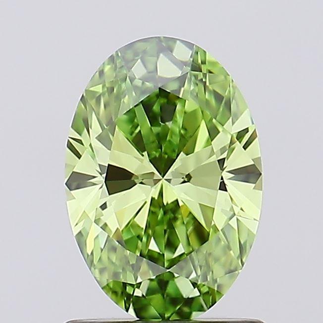 1.02 Ct. Fancy Vivid Green Oval Lab Grown Diamond