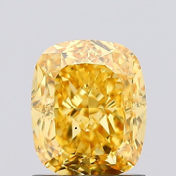 1.19 Ct. Fancy Vivid Yellow Cushion Lab Grown Diamond