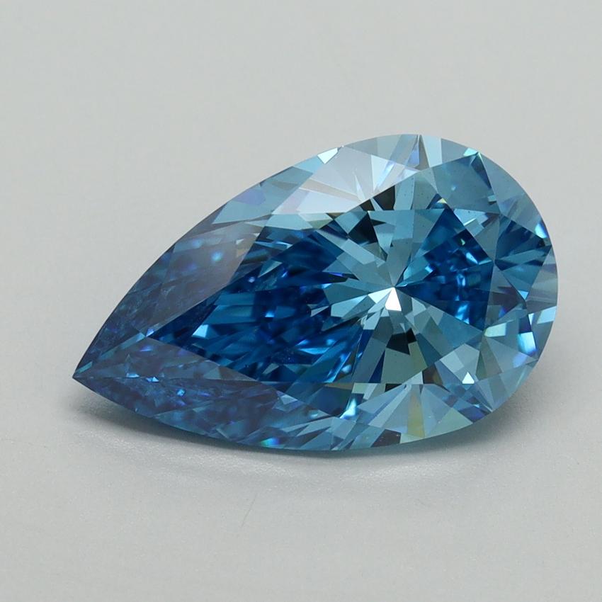 3.08 Ct. Fancy Vivid Blue Pear Lab Grown Diamond