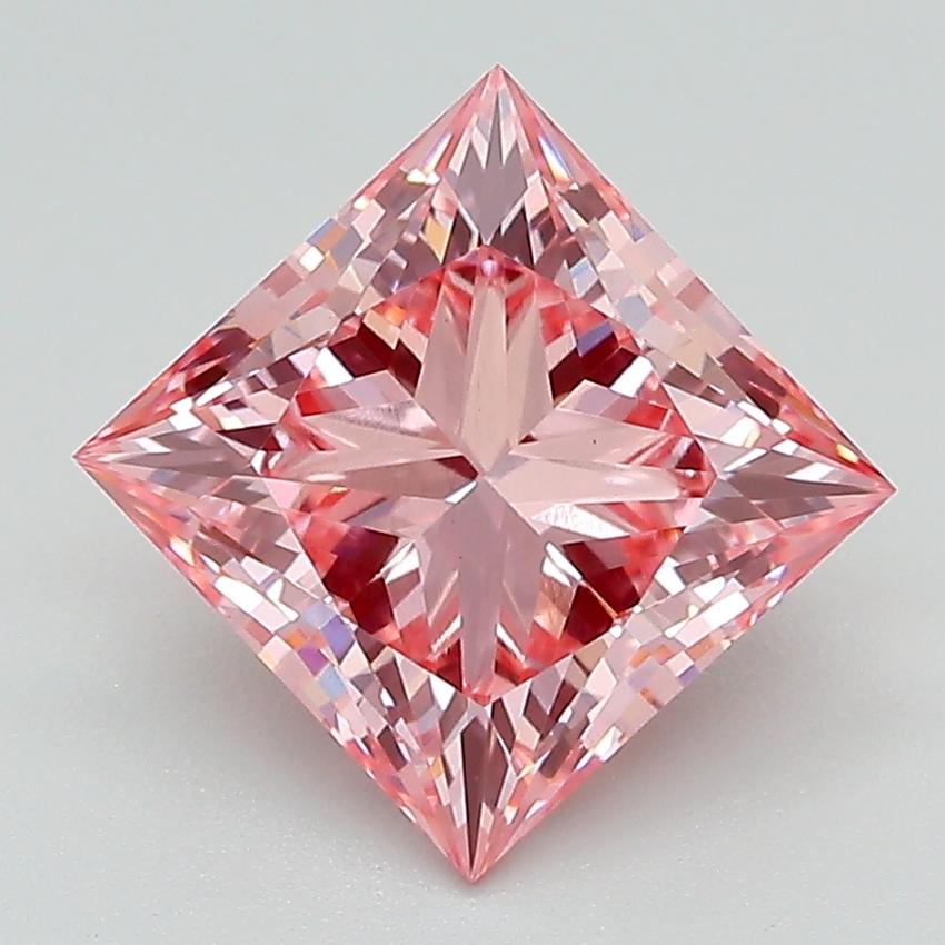 2.60 Ct. Fancy Vivid Pink Princess Lab Grown Diamond