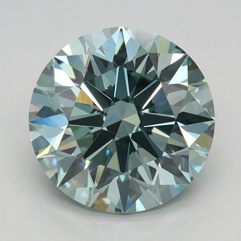 2.06 Ct. Fancy Intense Green Round Lab Grown Diamond
