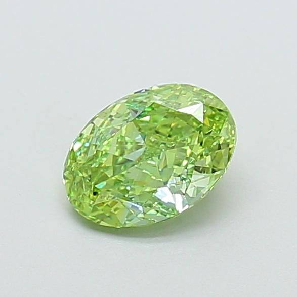 1.02 Ct. Fancy Vivid Green Oval Lab Grown Diamond