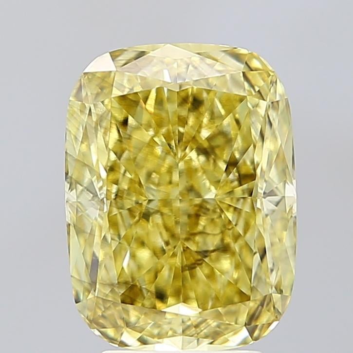 4.51 Ct. Fancy Intense Yellow Cushion Lab Grown Diamond