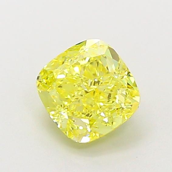 1.09 Ct. Fancy Vivid Yellow Cushion Lab Grown Diamond