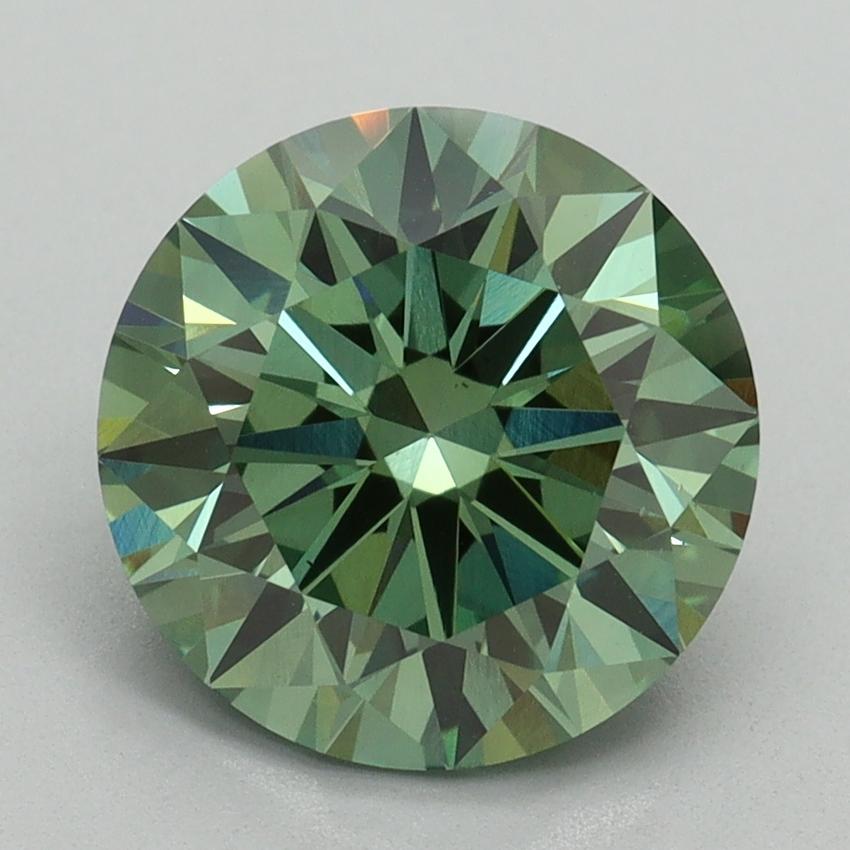 3.08 Ct. Fancy Vivid Green Round Lab Grown Diamond