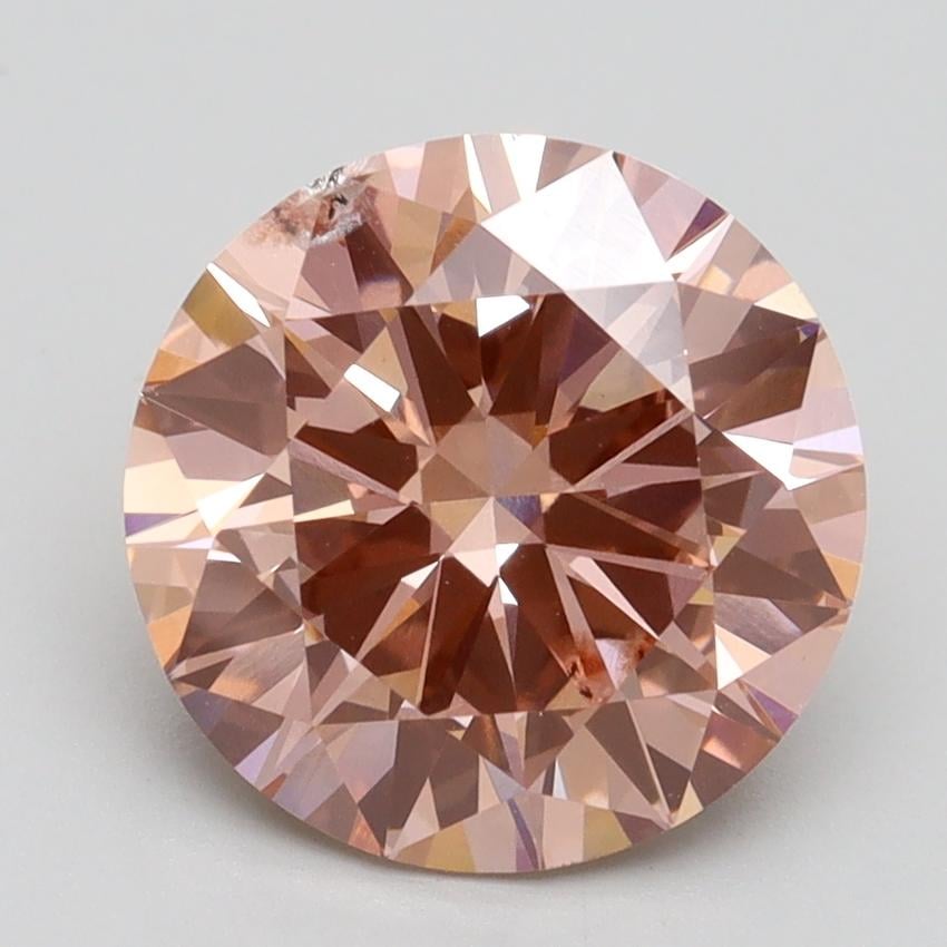 3.03 Ct. Fancy Intense Pink Round Lab Grown Diamond