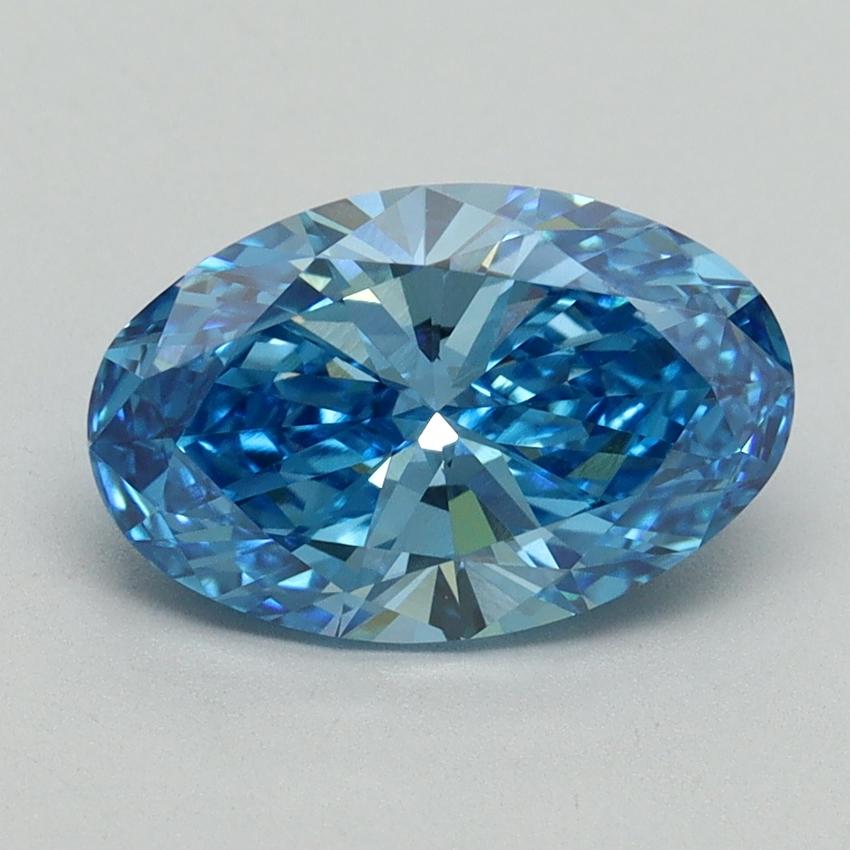2.06 Ct. Fancy Vivid Blue Oval Lab Grown Diamond