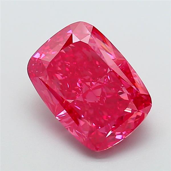 5.68 Ct. Fancy Vivid  Pink Cushion Lab Grown Diamond