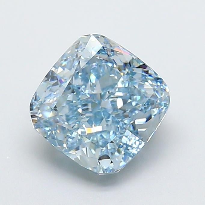 3.06 Ct. Fancy Vivid  Blue Cushion Lab Grown Diamond
