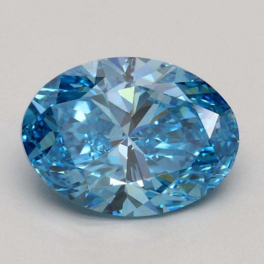 2.00 Ct. Fancy Vivid Blue Oval Lab Grown Diamond