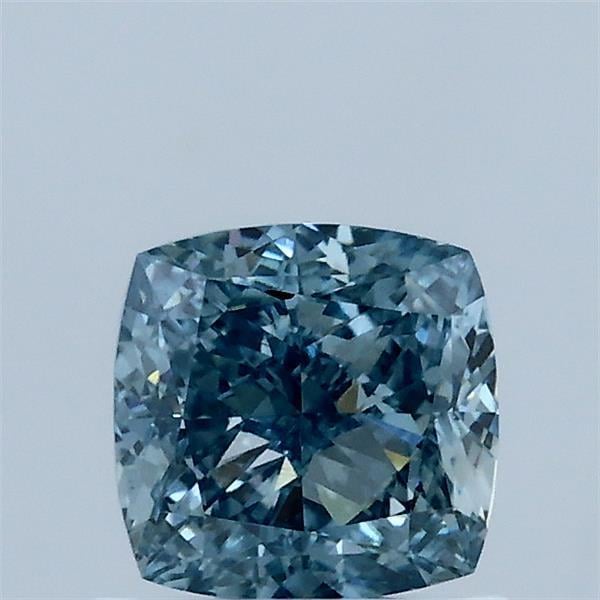 1.01 Ct. Fancy Vivid Greenish Blue Cushion Lab Grown Diamond