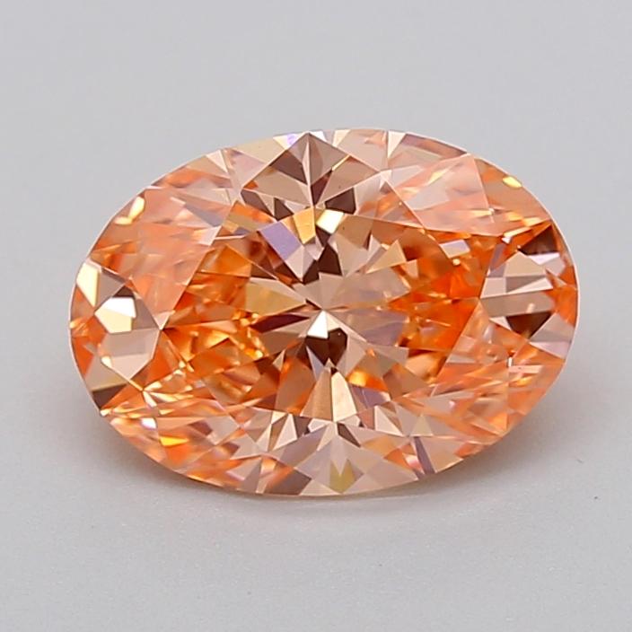 2.03 Ct. Fancy Vivid Pinkish Orange Oval Lab Grown Diamond