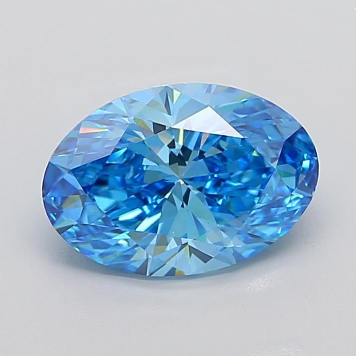 3.75 Ct. Fancy Vivid Blue Oval Lab Grown Diamond