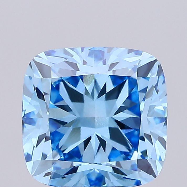 5.07 Ct. Fancy Vivid Blue Cushion Lab Grown Diamond