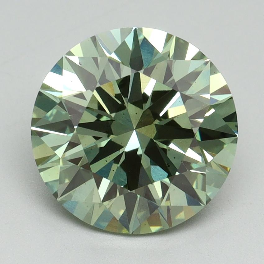 3.00 Ct. Fancy Vivid Green Round Lab Grown Diamond