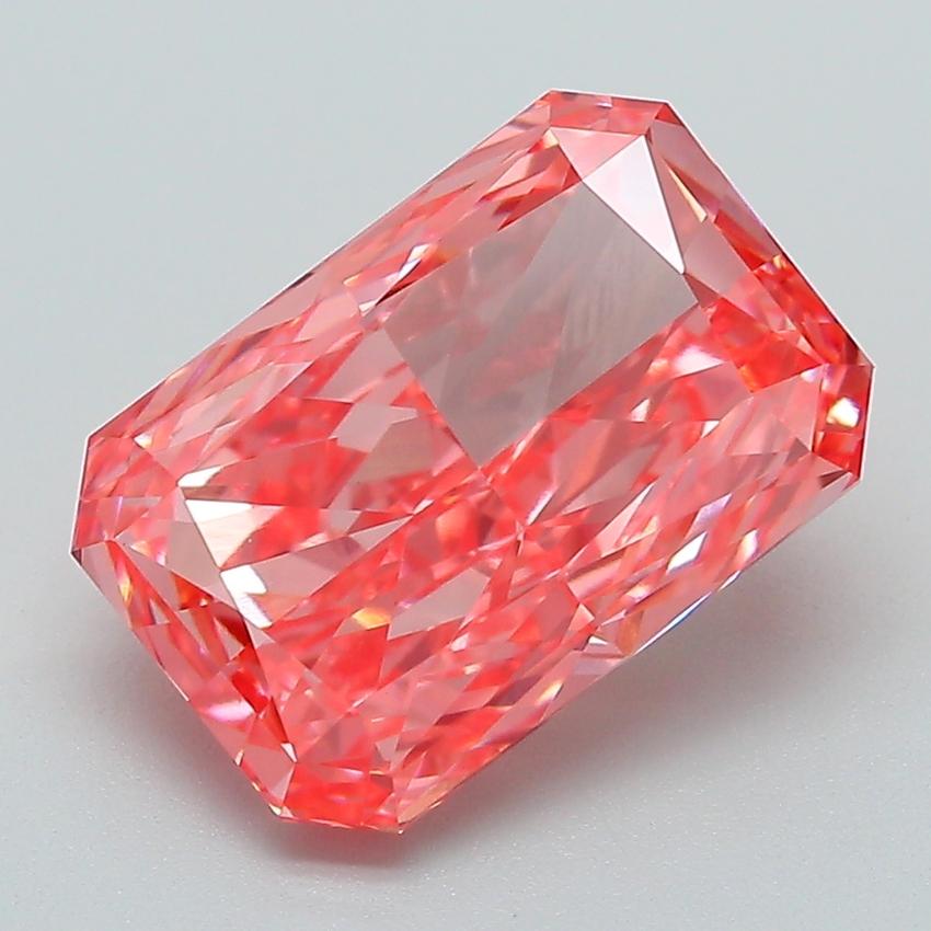 3.82 Ct. Fancy Vivid Pink Radiant Lab Grown Diamond