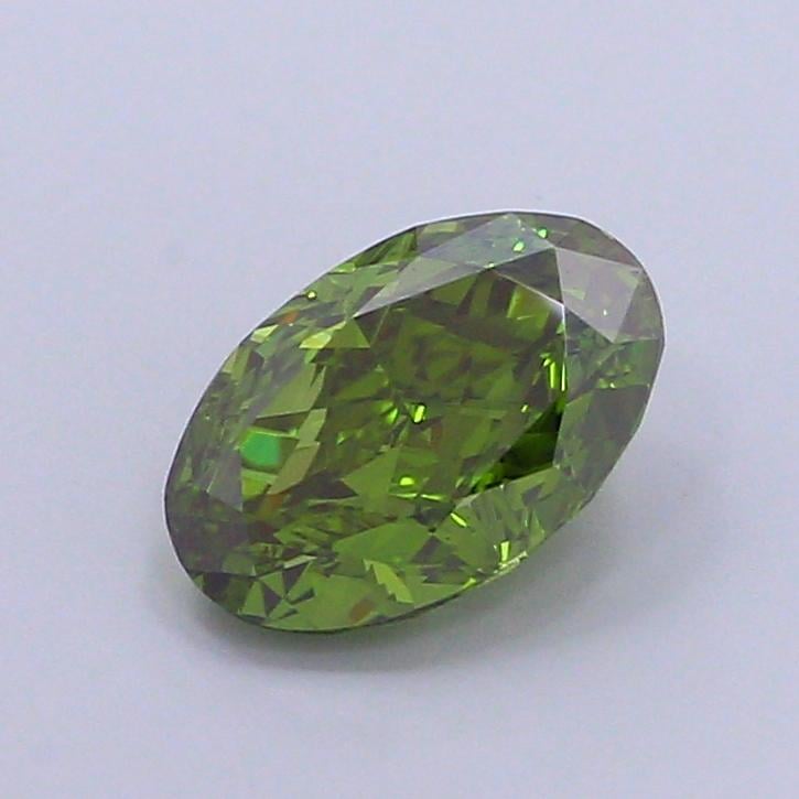 1.52 Ct. Fancy Vivid  Green Oval Lab Grown Diamond