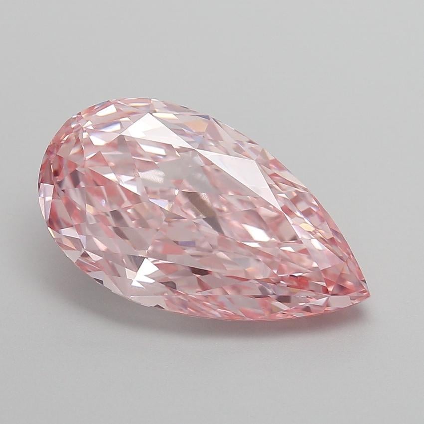 7.12 Ct. Fancy Vivid Pink Pear Lab Grown Diamond