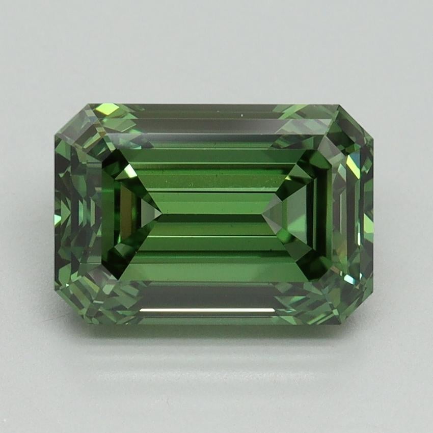 3.16 Ct. Fancy Vivid Pacific Green Emerald Lab Grown Diamond