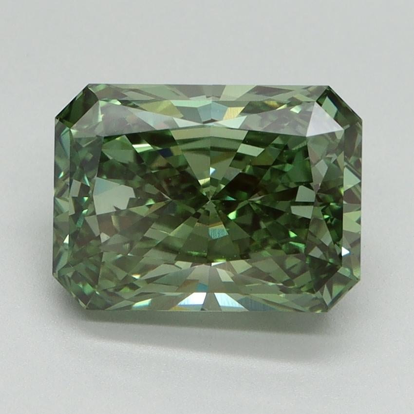 3.14 Ct. Fancy Vivid Pacific Green Radiant Lab Grown Diamond