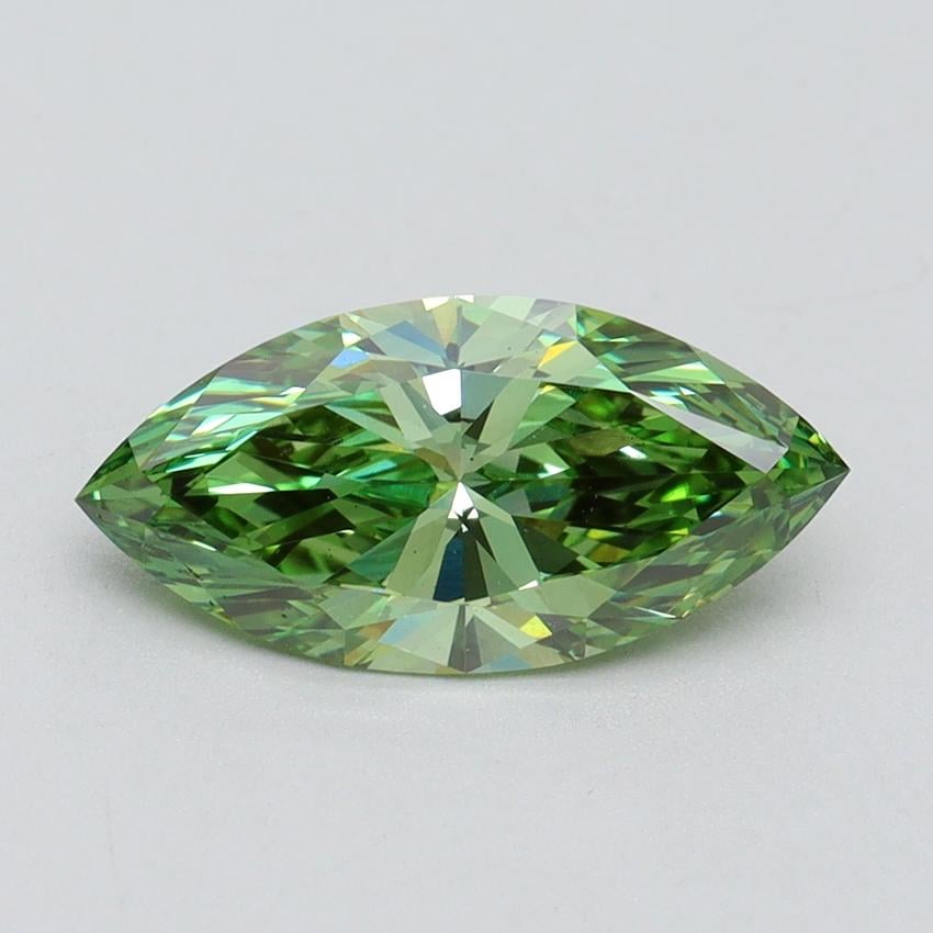 1.61 Ct. Fancy Vivid Green Marquise Lab Grown Diamond