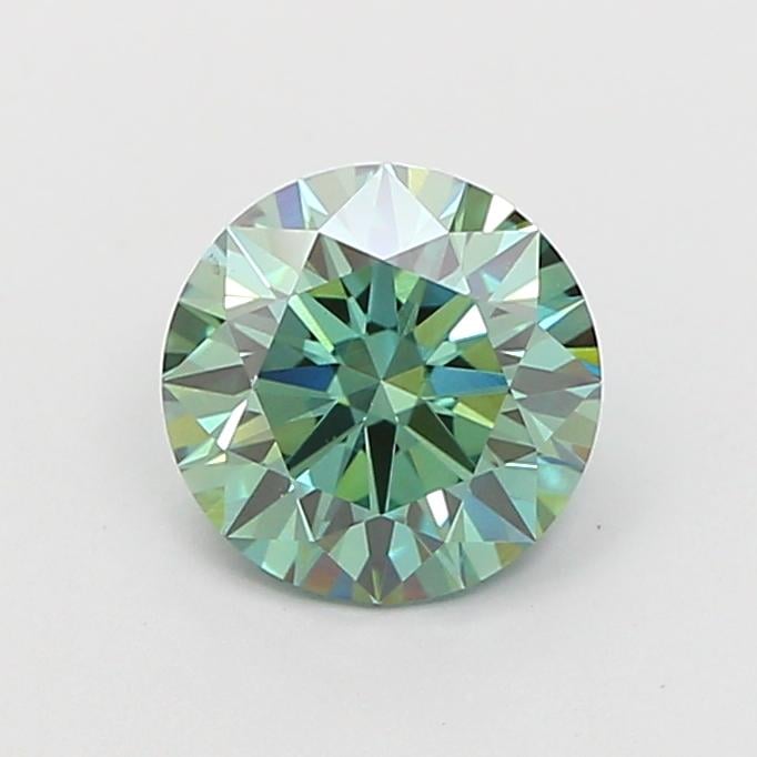1.11 Ct. Fancy Vivid  Green Round Lab Grown Diamond