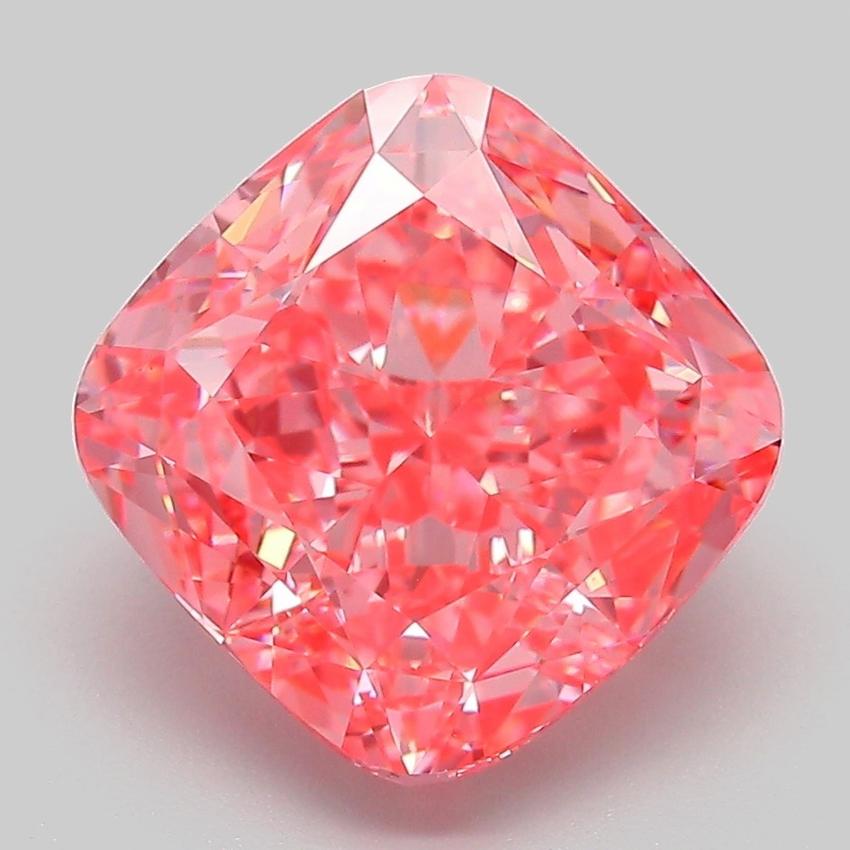 5.17 Ct. Fancy Vivid Pink Cushion Lab Grown Diamond