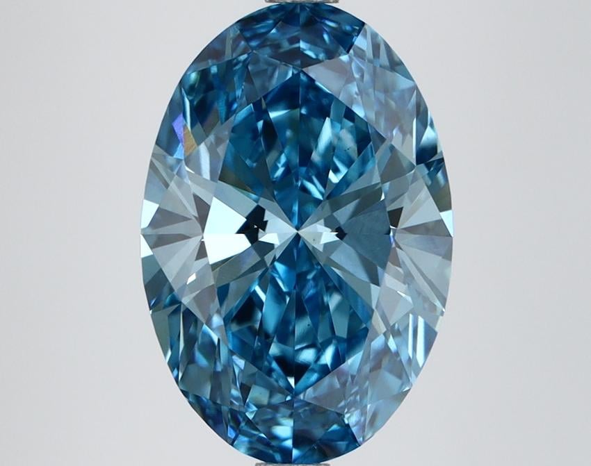 3.50 Ct. Fancy Vivid Blue Oval Lab Grown Diamond