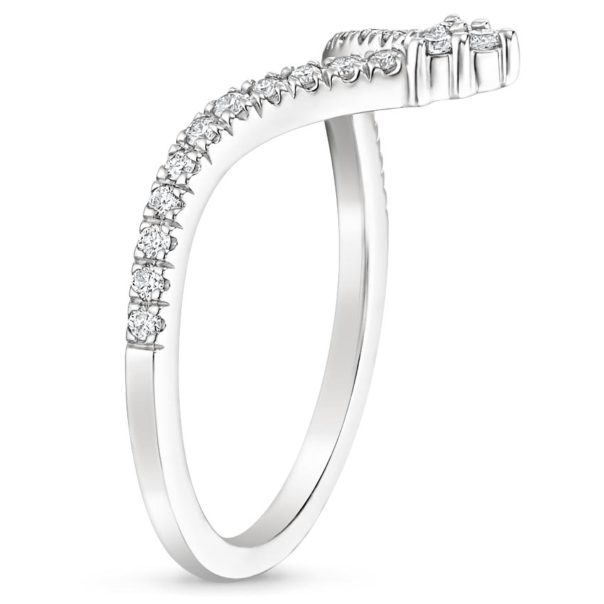 18K White Gold Nouveau Diamond Ring, large side view