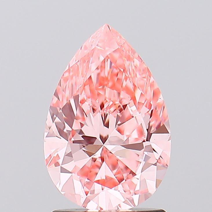 1.51 Ct. Fancy Vivid Pink Pear Lab Grown Diamond