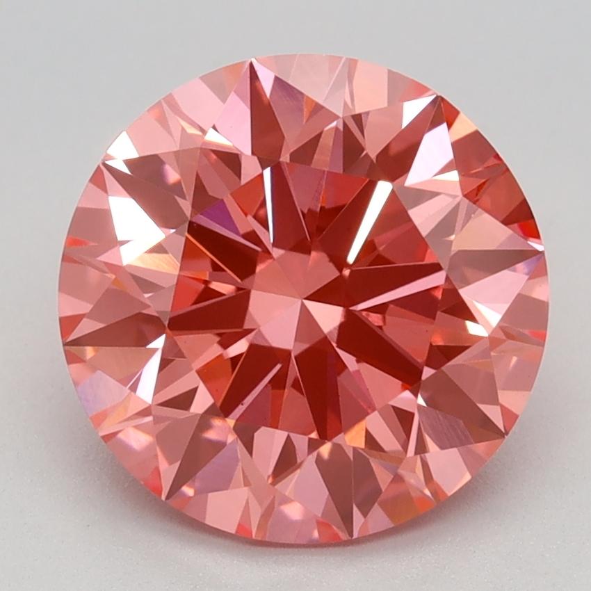 2.65 Ct. Fancy Vivid Pink Round Lab Grown Diamond