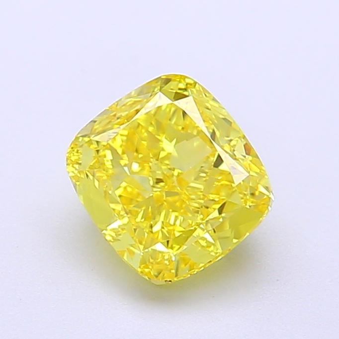1.51 Ct. Fancy Vivid Yellow Cushion Lab Grown Diamond