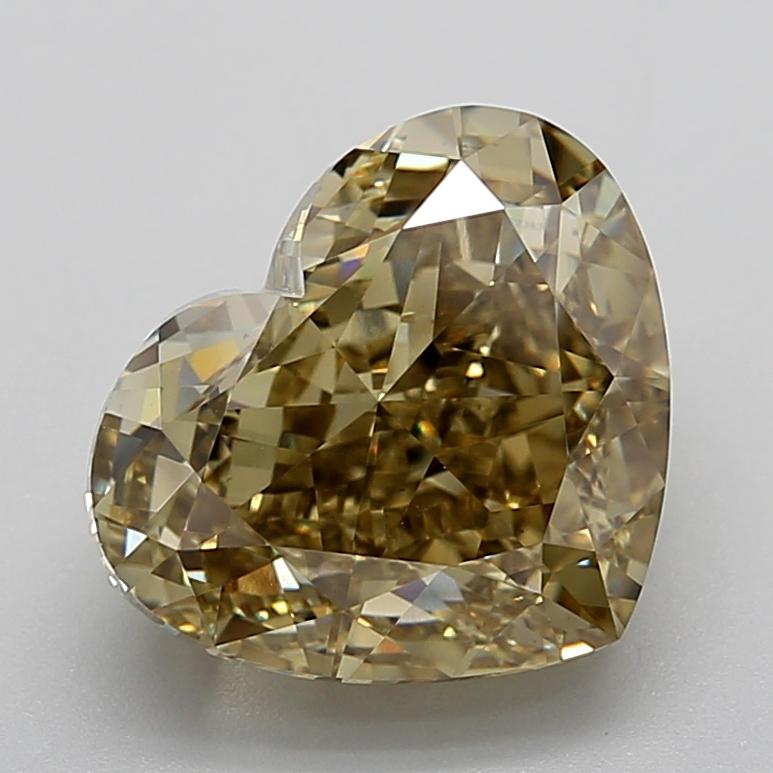 6.15 Ct. Fancy Greyish Yellow Heart Lab Grown Diamond