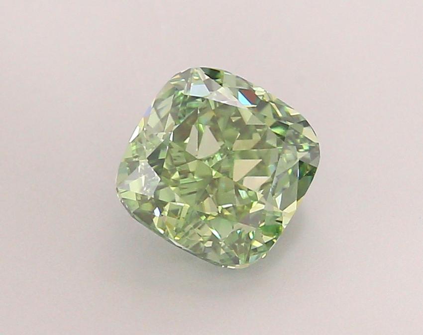 2.00 Ct. Fancy Vivid  Green Cushion Lab Grown Diamond