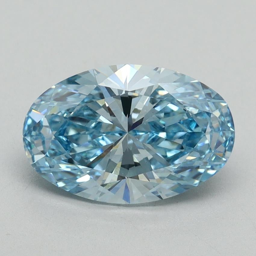 2.11 Ct. Fancy Vivid Blue Oval Lab Grown Diamond