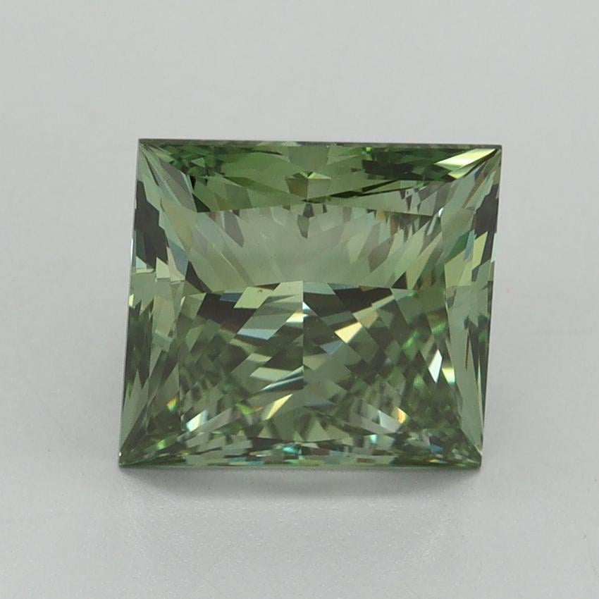 3.00 Ct. Fancy Vivid Green Princess Lab Grown Diamond