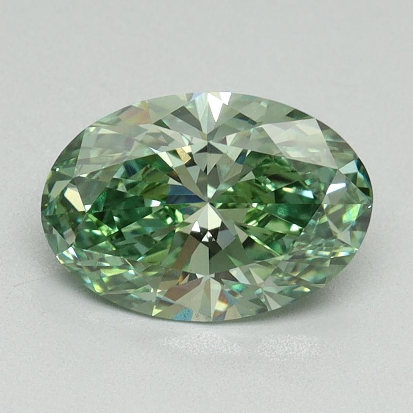 1.58 Ct. Fancy Vivid Green Oval Lab Grown Diamond