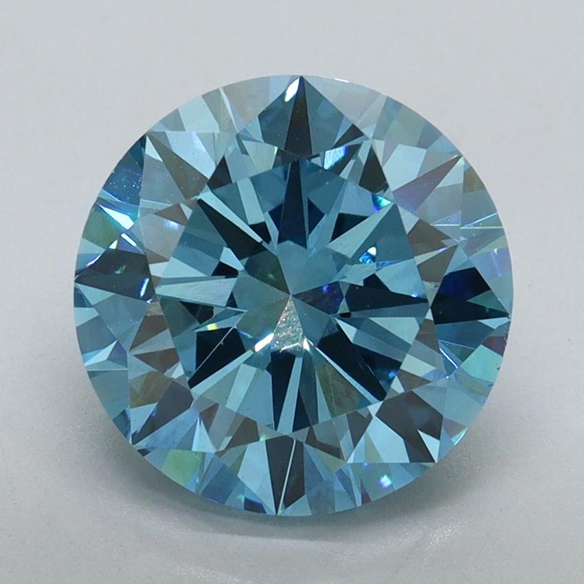 3.50 Ct. Fancy Vivid Malibu Blue Round Lab Grown Diamond